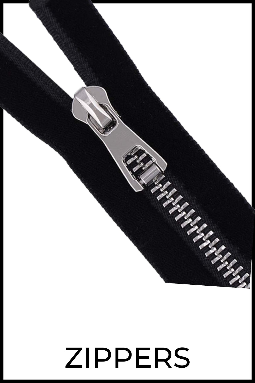 Ring runner black with red stripes sporty molded plastic zipper