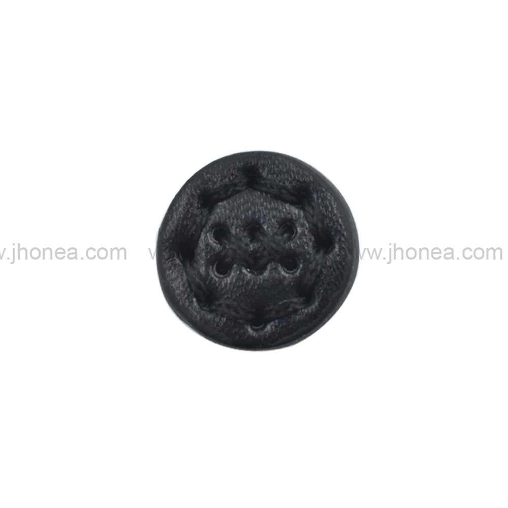 Fancy 17mm(28L) Black PU Leather Downhole Loop Buttons