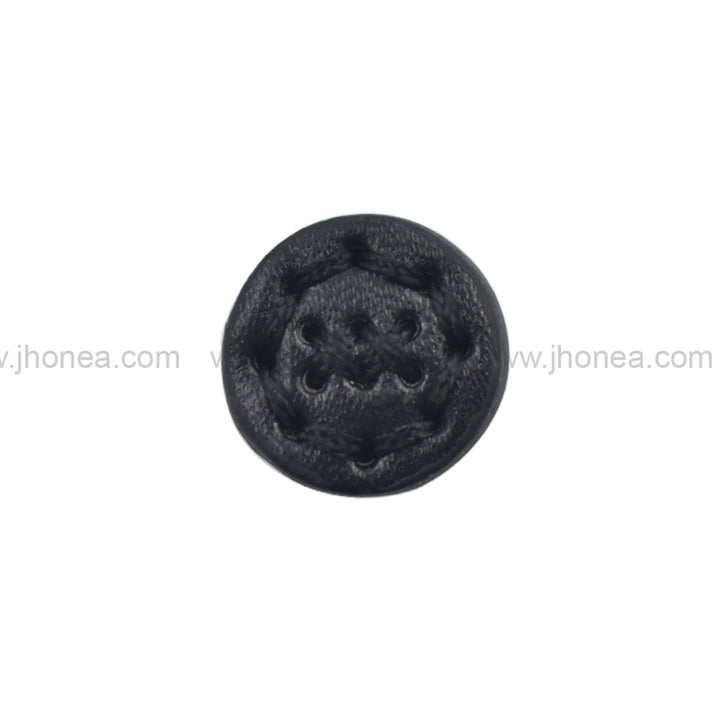 Fancy 17mm(28L) Black PU Leather Downhole Loop Buttons