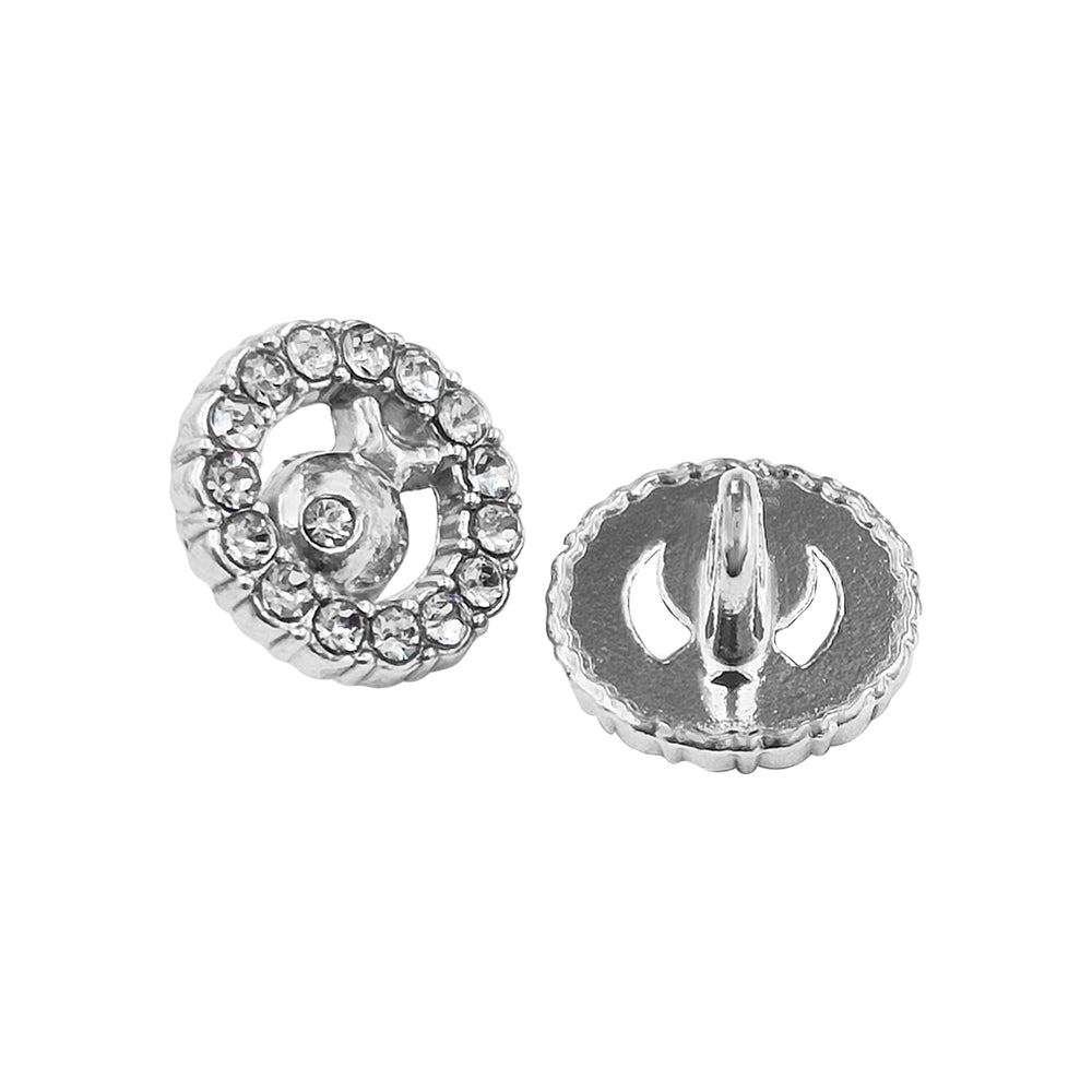 Shiny Glittery Round Diamond Fancy Party Wear Metal Buttons