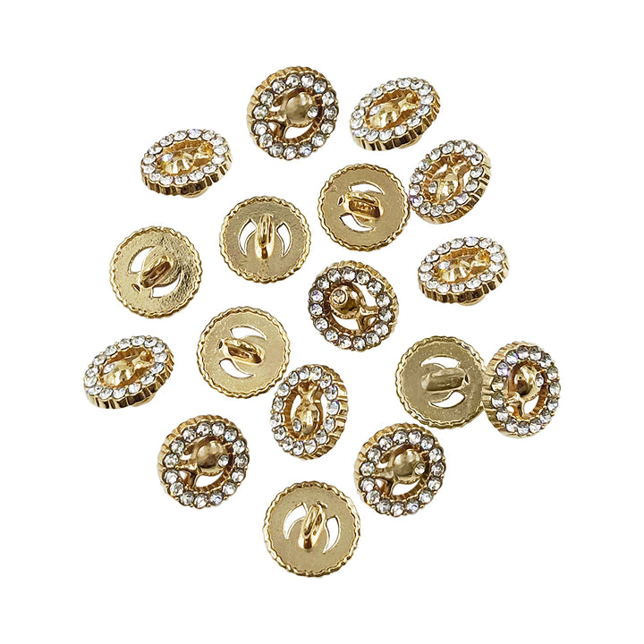 Shiny Glittery Round Diamond Fancy Party Wear Metal Buttons