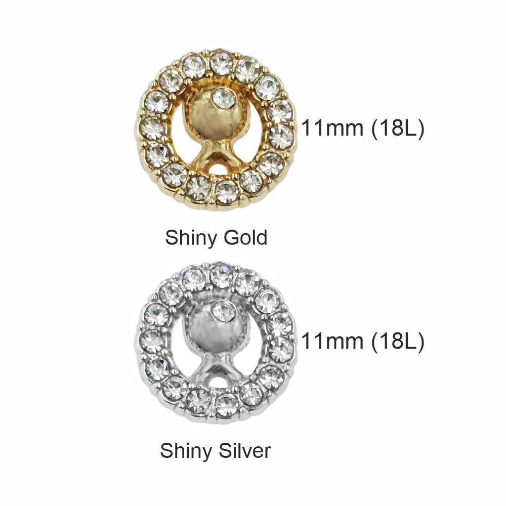 Shiny Glittery Round Diamond Fancy Party Wear Metal Buttons