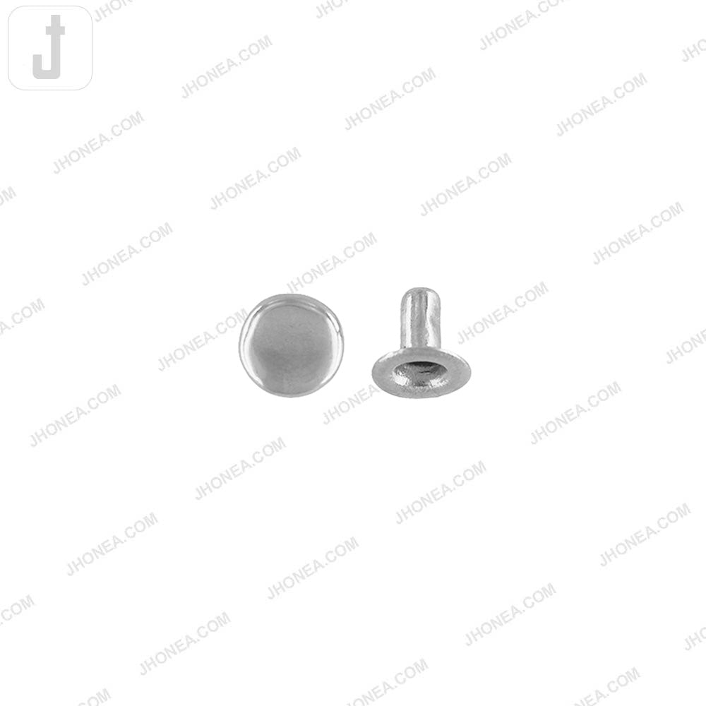 Solid Brass Flat Rivets Shiny Silver Finish for Leather, Denim, Wallets and Craft Projects