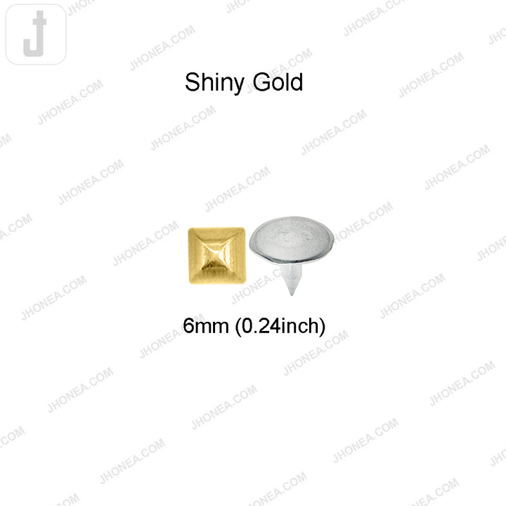 Golden Pyramid Shape 6mm Rivet Stud Fastener