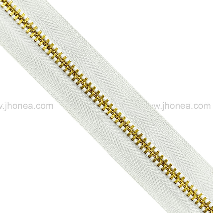 YKK #3 Number Premium Quality Gold with White Tape YKK Metal Zipper Rolls