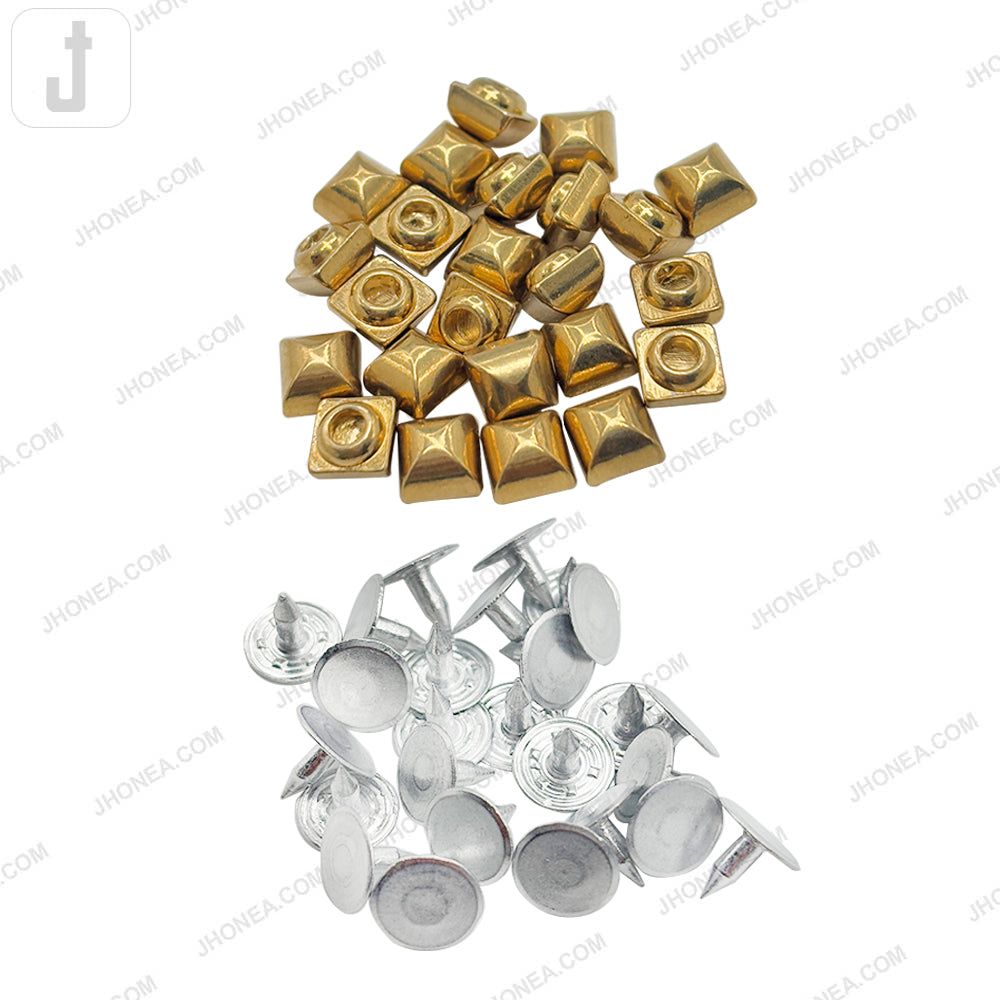 Golden Pyramid Shape 6mm Rivet Stud Fastener