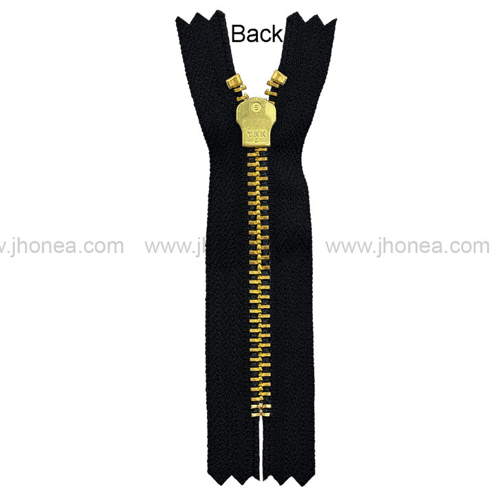 YKK- #5 Quality Designer Gold with Black/White YKK Metal Zipper for Jackets