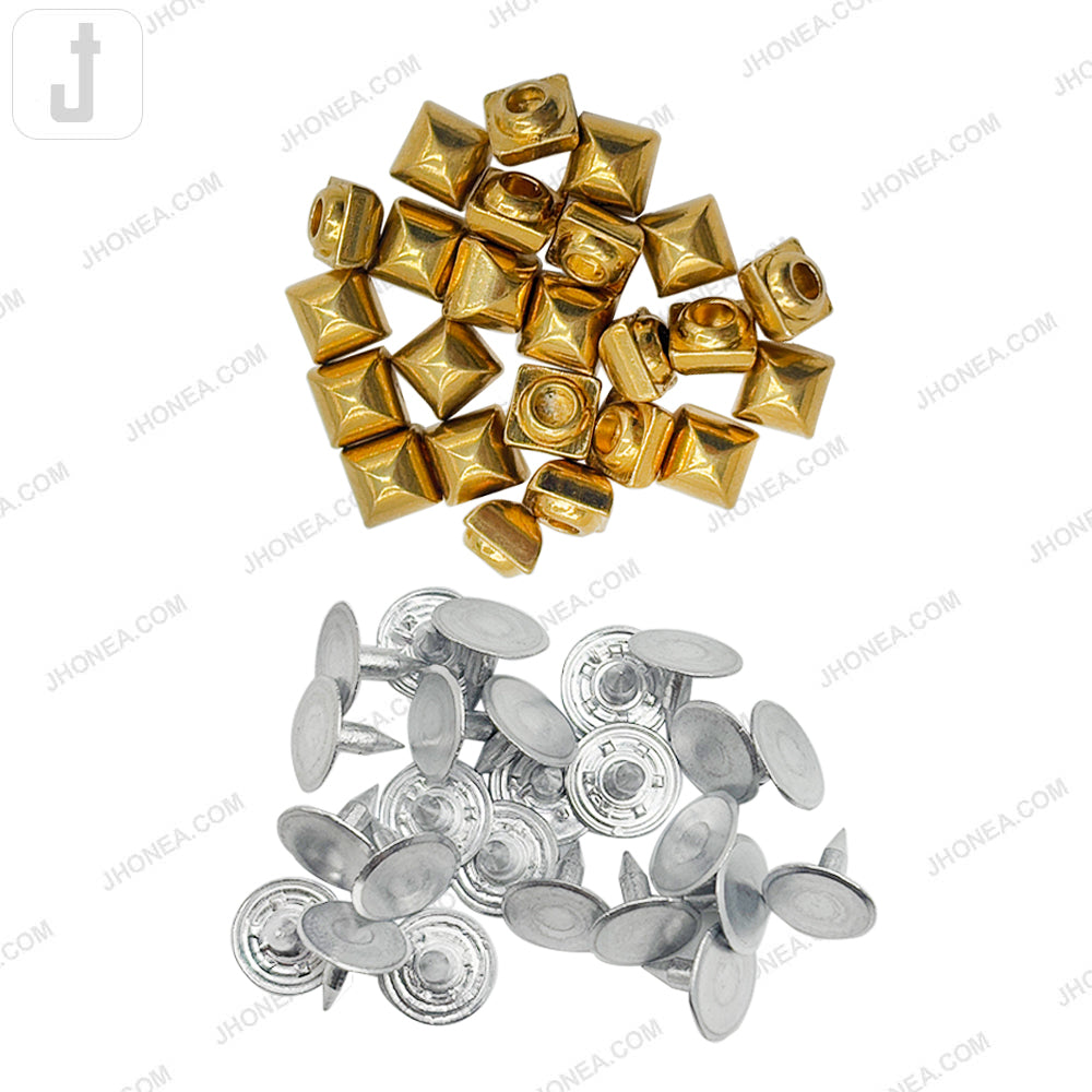 Golden Pyramid Shape 6mm Rivet Stud Fastener