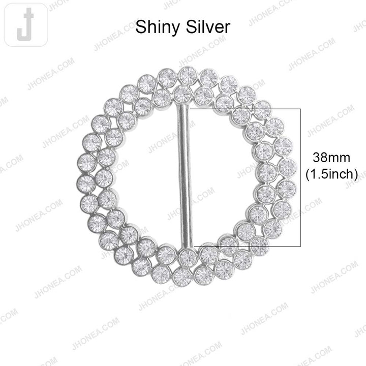 Shiny Sparkling Round Shape 38mm Diamond Belt Buckle