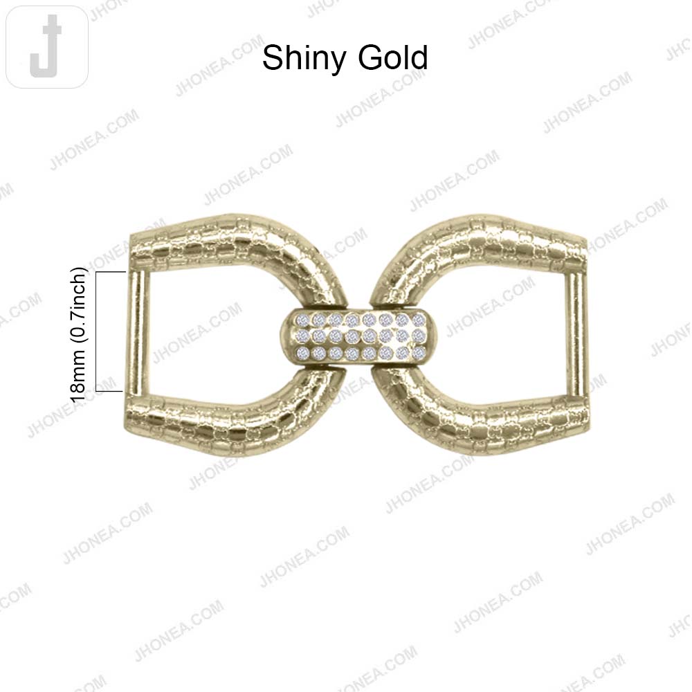 Elegant Shiny Gold Diamond Accent Metal Belt/Shoe Accessory