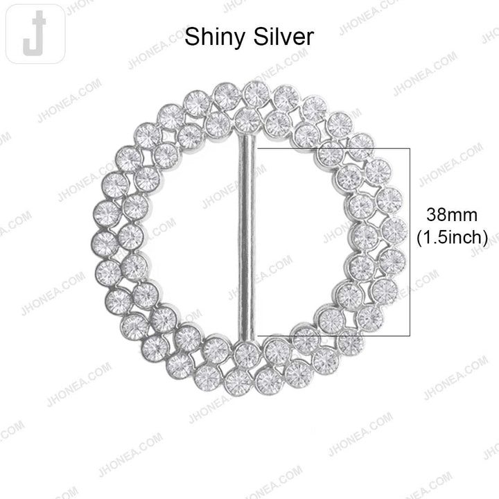 Shiny Sparkling Round Shape 38mm Diamond Belt Buckle