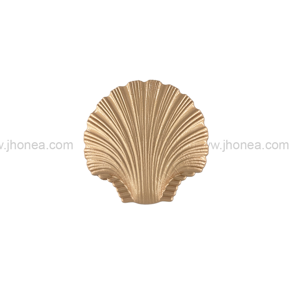 Ornate 25mm Matte Gold Sea Shell-Shaped Shank Metal Button