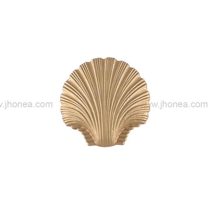 Ornate 25mm Matte Gold Sea Shell-Shaped Shank Metal Button