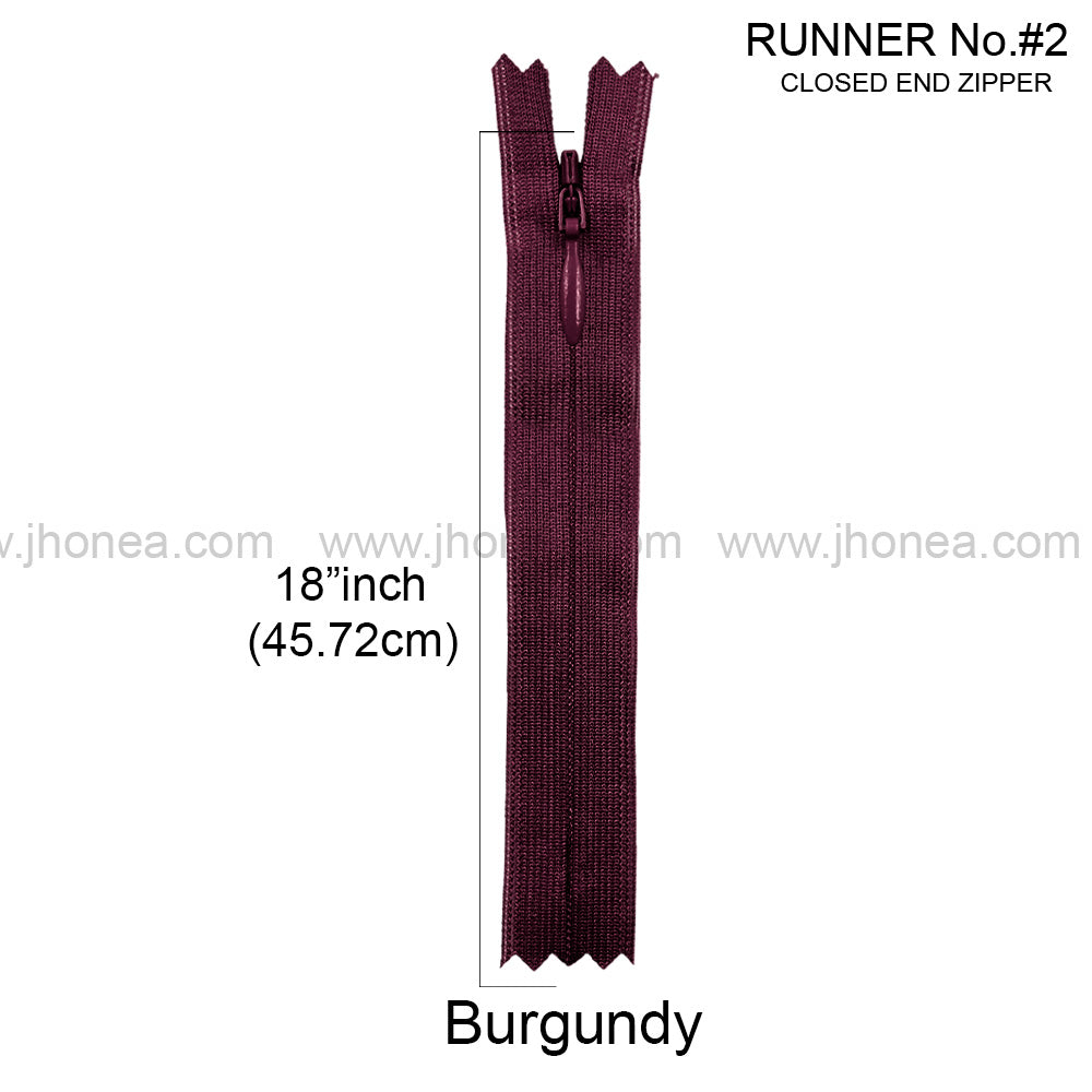YKK #2 Invisible Closed-End Concealed Zipper 18 Inch Assorted Colors Pack of 60 Pieces
