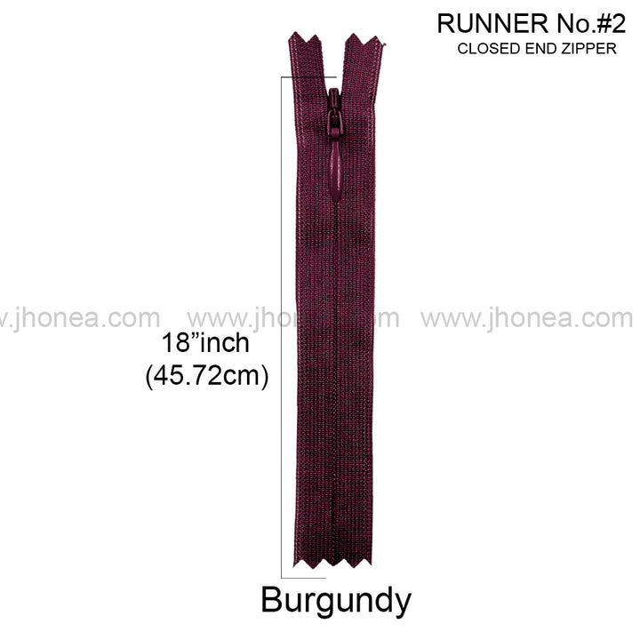 YKK #2 Invisible Closed-End Concealed Zipper 18 Inch Assorted Colors Pack of 60 Pieces