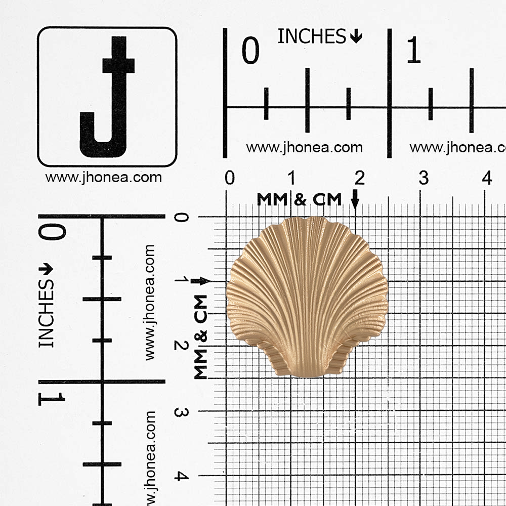 Ornate 25mm Sea Shell-Shaped Shank Metal Button