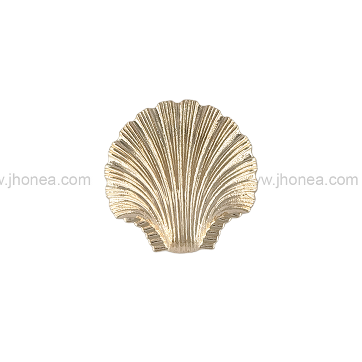 Ornate 25mm(40L) Shiny Gold Sea Shell-Shaped Shank Metal Button