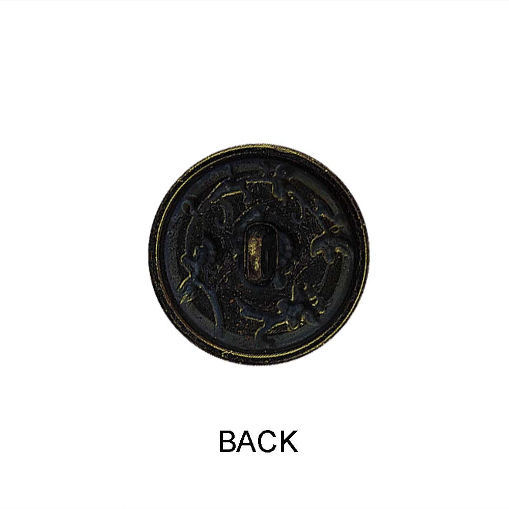 Vintage Antique Floral Design Round Coat Metal Buttons