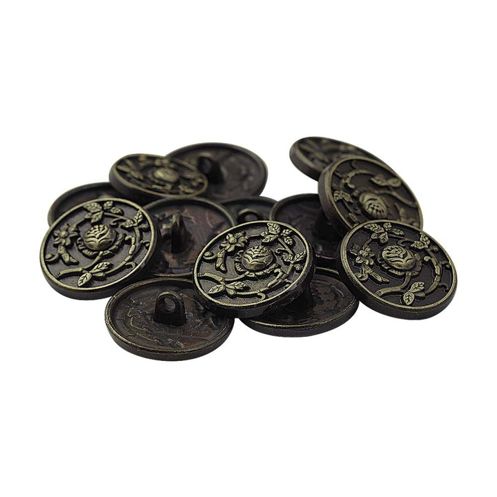 Vintage Antique Foral Desgin Round Coat Metal Buttons