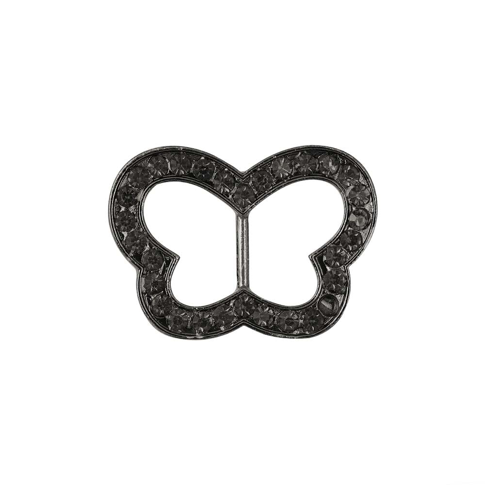 Cute Butterfly Shape Black Diamond Buckle for Kids Clothing