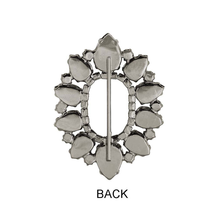Sparkling Oval Shape Drop Diamond Metal Belt Buckle