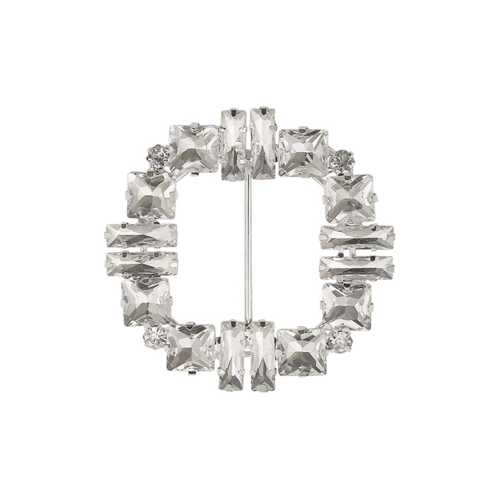 Glistening White Diamond Belt Buckle for Dresses/Belts/Shoes