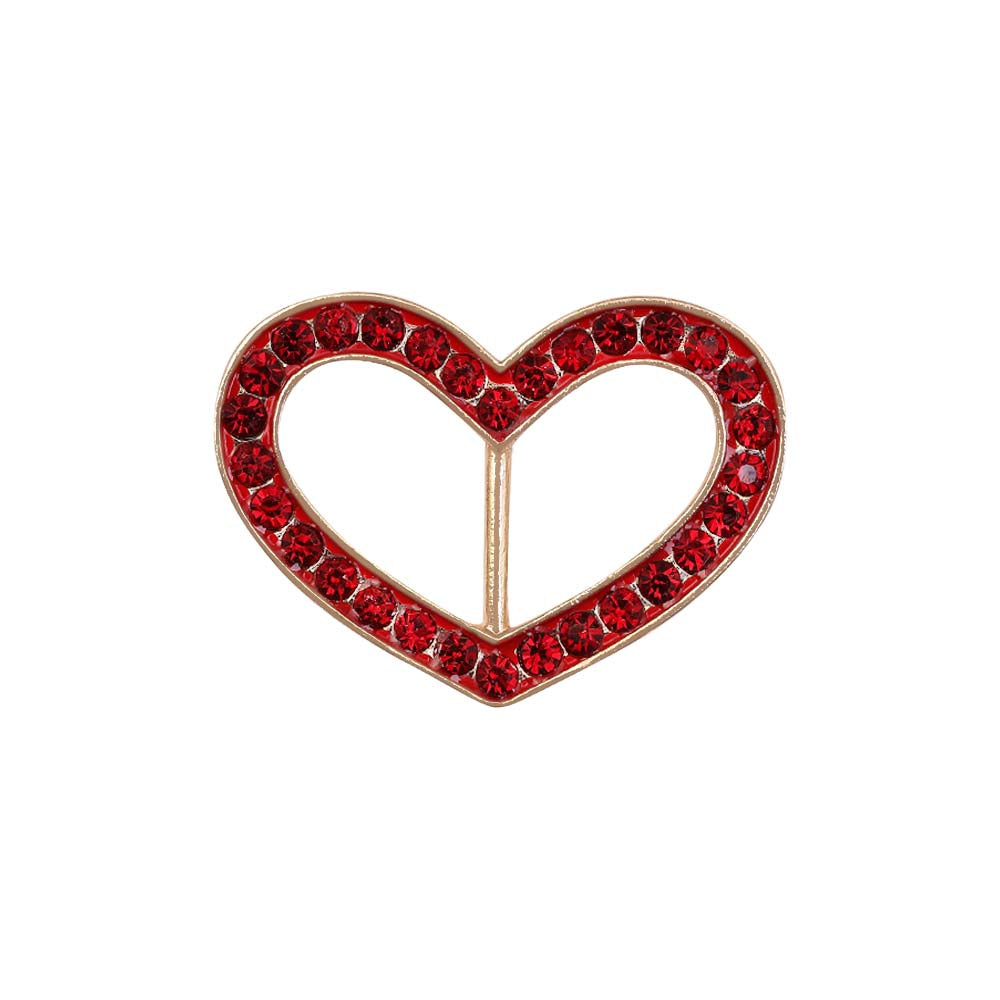 Cute Heart Shape Red Diamond Buckle for Belts/Shoes/Dresses