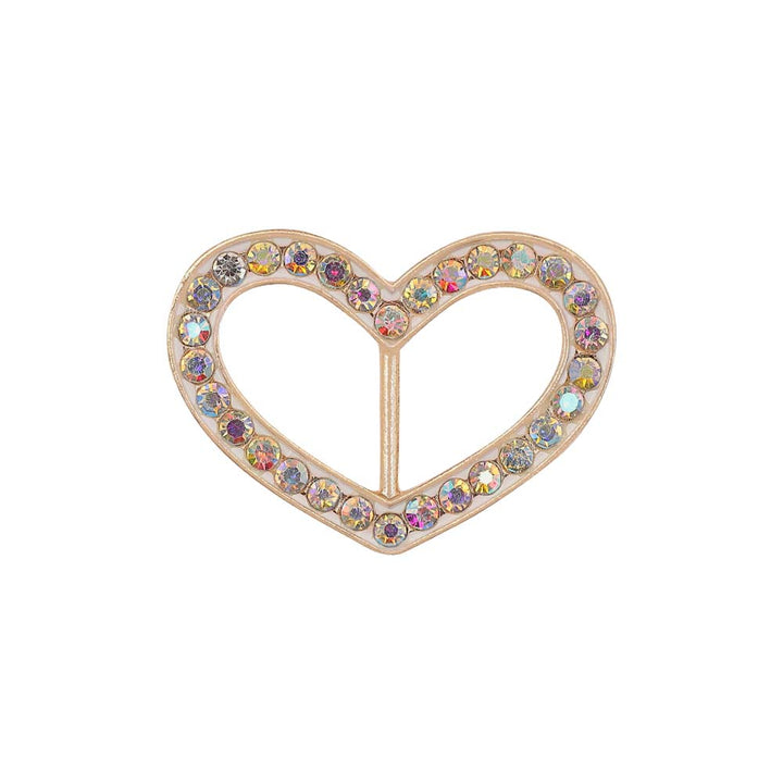 Cute Heart Shape Iridescent white Diamond Buckle for Belts/Shoes/Dresses