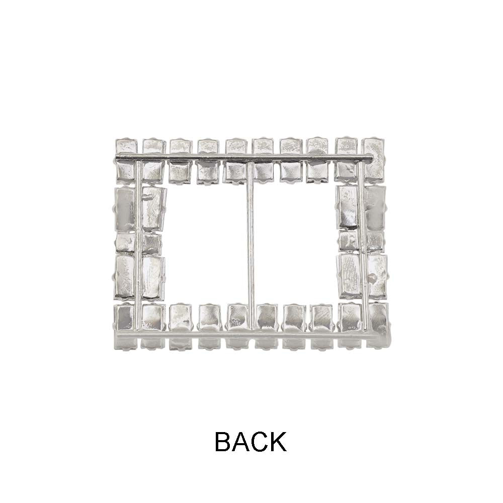 Sparkling Rectangle Shape Designer Diamond Metal Belt Buckle