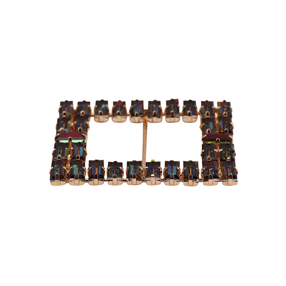 Sparkling Rectangle Shape Designer Diamond Metal Belt Buckle