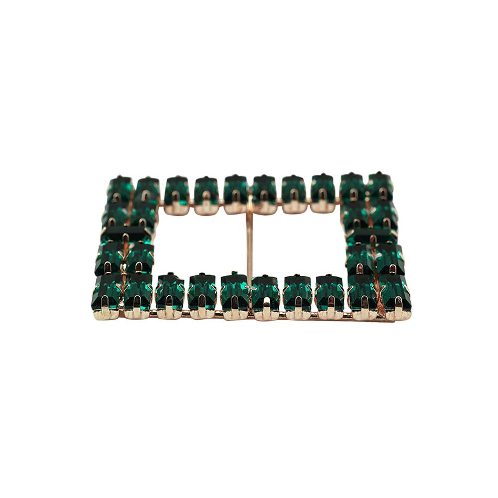 Sparkling Rectangle Shape Designer Diamond Metal Belt Buckle