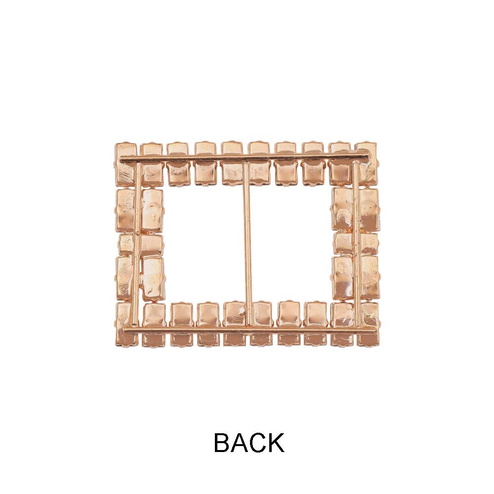 Sparkling Rectangle Shape Designer Diamond Metal Belt Buckle