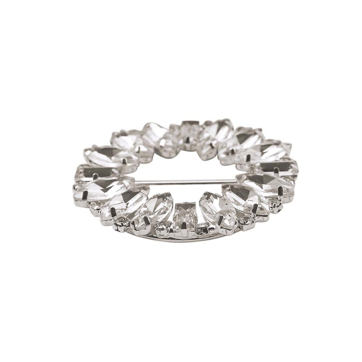 Sparkling Oval Shape Shiny Leaf Diamond Buckle for Clothing