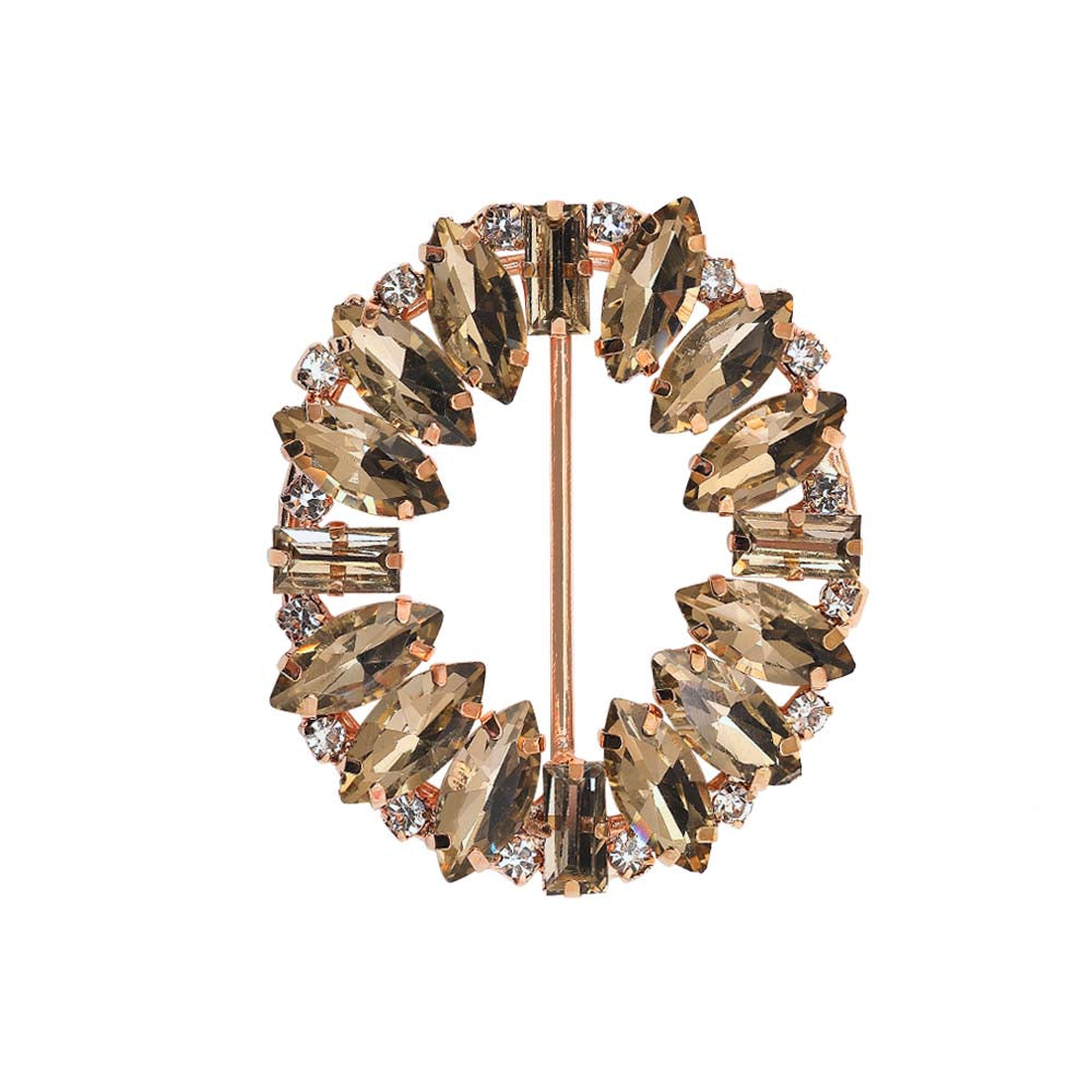 Sparkling Oval Shape Shiny Leaf Tea Gold Diamond Buckle for Clothing