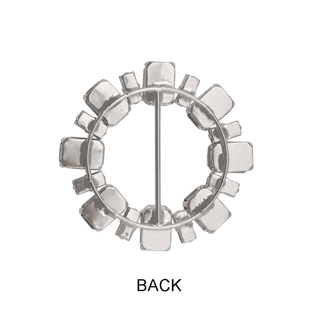 Sparkling Round Shape Decorative Diamond Ladies Belt Buckle