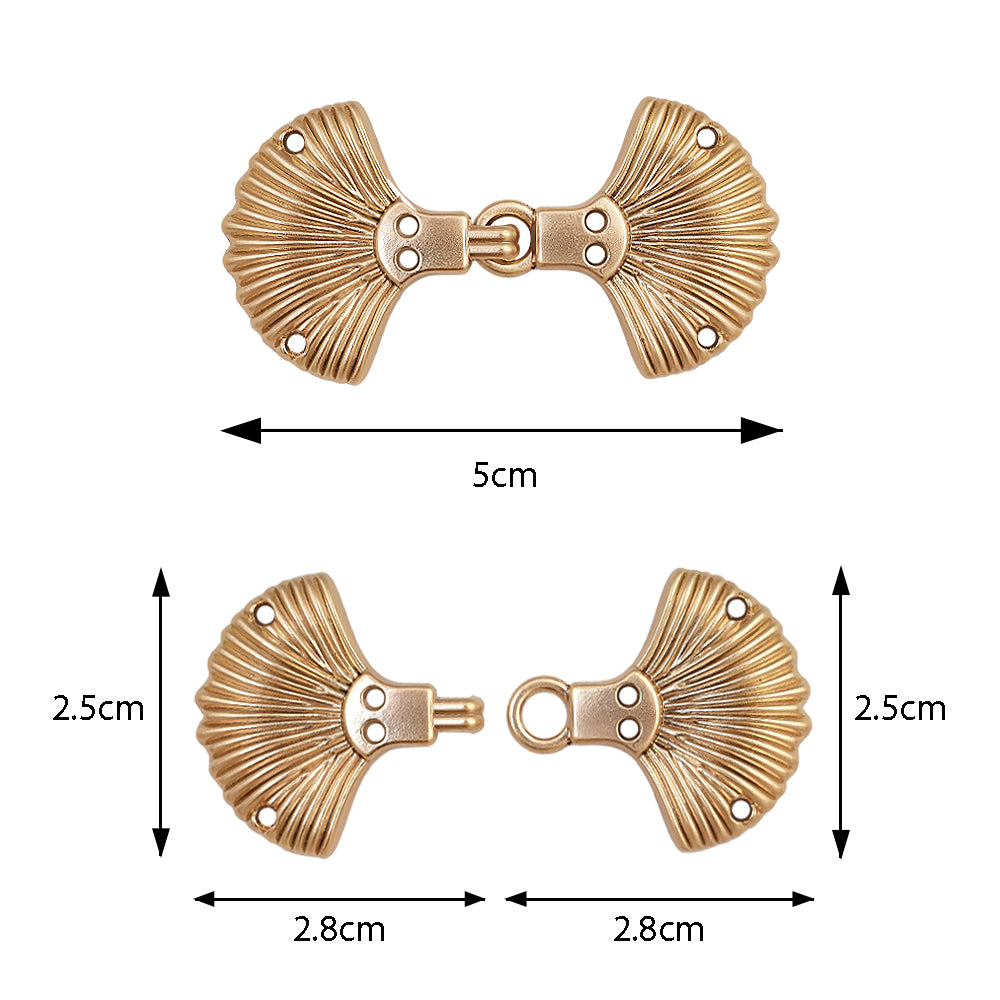 Shiny Gold Finest Engraved Design Two Part Metal Clasp Closure