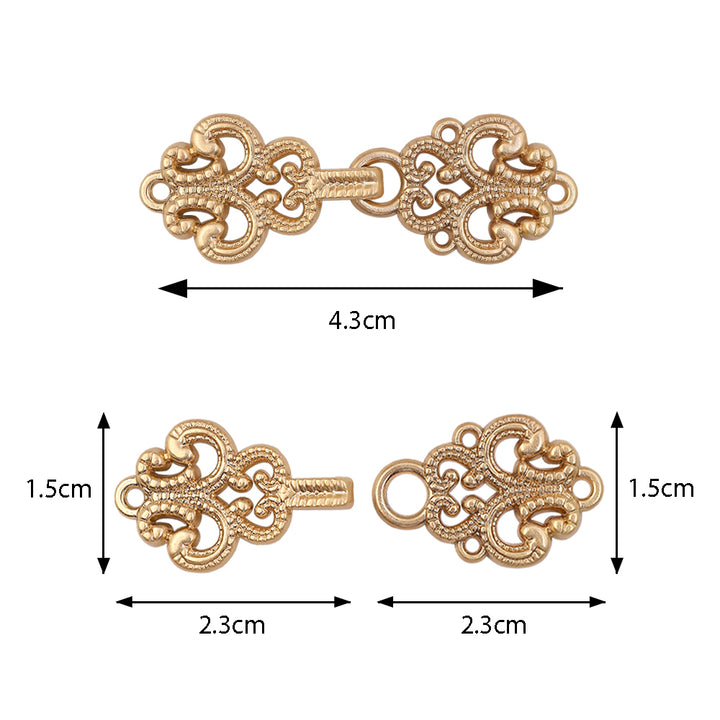 Shiny Gold Excellent Intricate Design Metal Clasp Closure for Designer Clothing