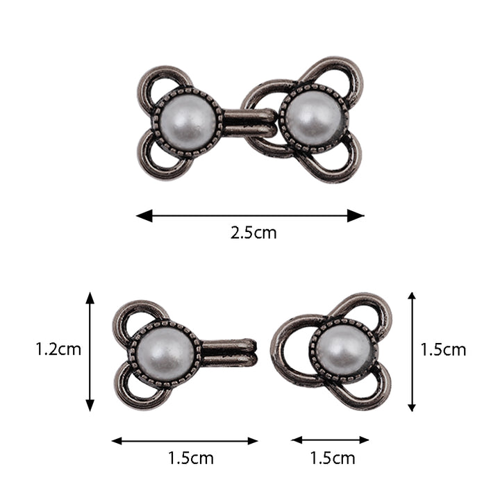 Decorative Pearl Hook & Eye Sewing Fasteners for Clothing