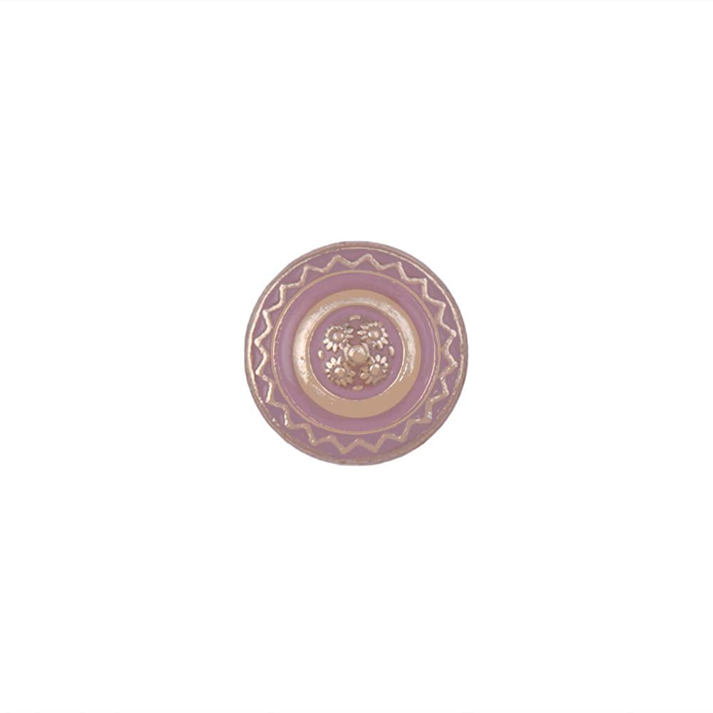 Beautiful 10mm (16L) Floral Design Enamel Colour Metal Buttons