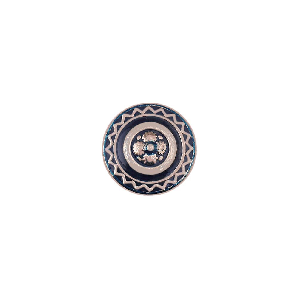 Beautiful 10mm (16L) Floral Design Enamel Colour Metal Buttons
