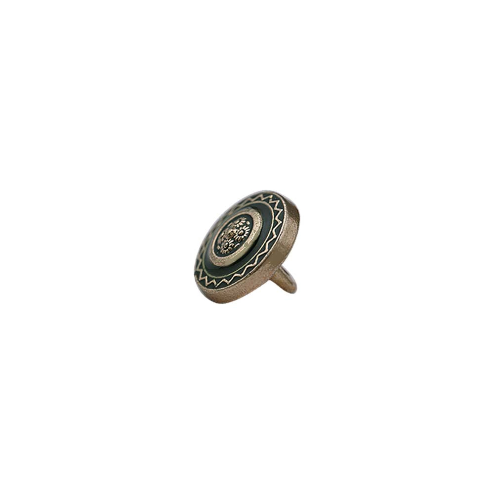 Beautiful 10mm (16L) Floral Design Enamel Colour Metal Buttons