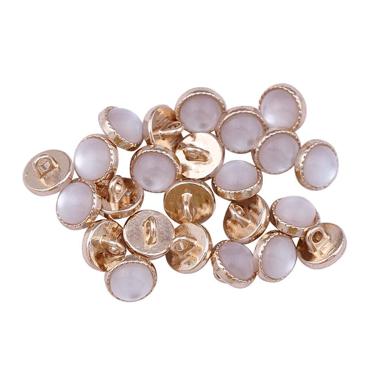 Fancy Shiny Gold Loop Clear Resin Pearl Metal Buttons
