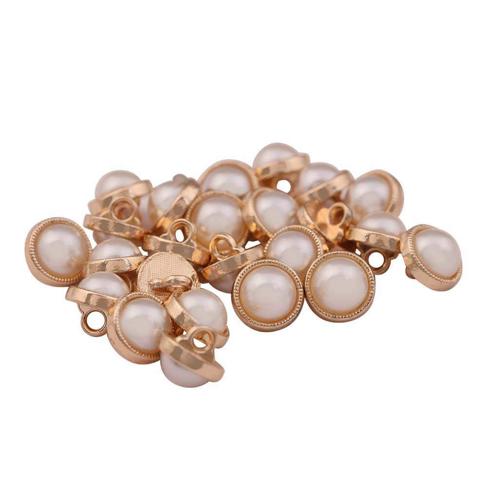 Classic 10mm (16L) Shiny Gold Pearl Buttons for Ladies Wear