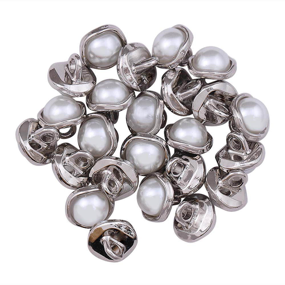 Classic Curved Edges Rounded Rim Pearl Button