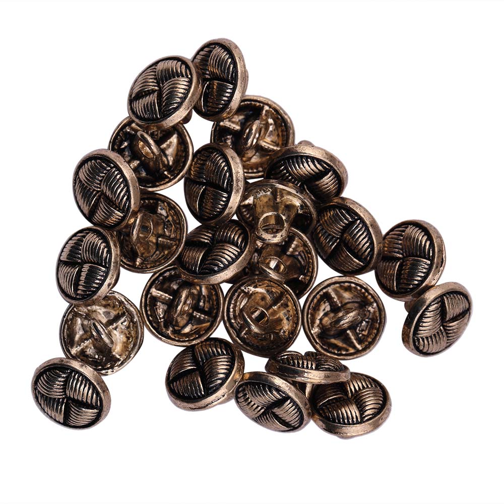 Western Style Checks & Lines Design Antique Gold Metal Buttons