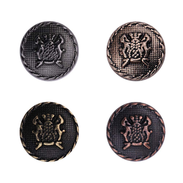 Round Rope Rim Design Logo Engraved Kurta Metal Buttons