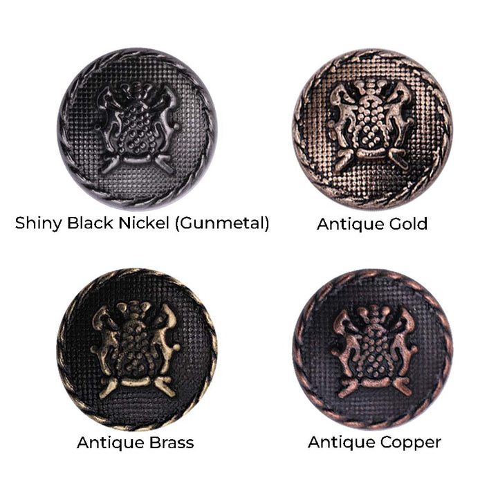 Round Rope Rim Design Logo Engraved Kurta Metal Buttons