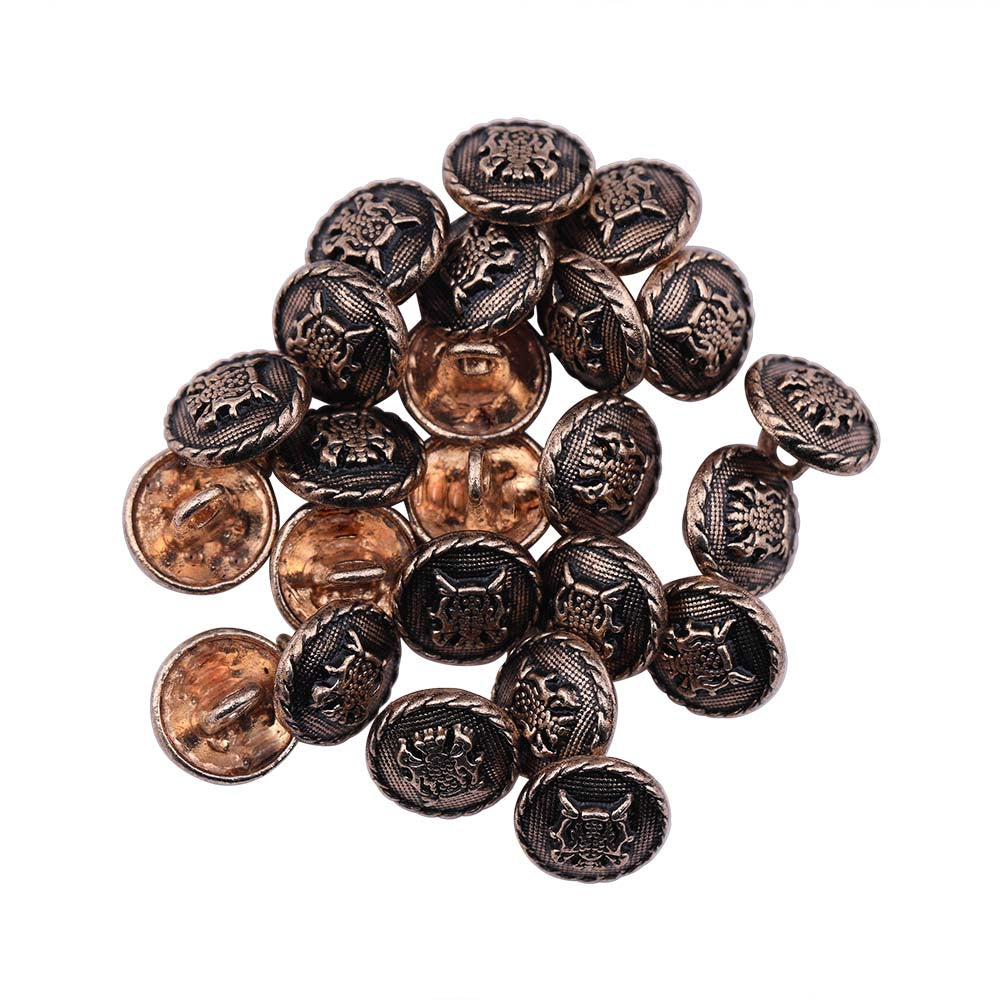 Round Rope Rim Design Logo Engraved Kurta Metal Buttons