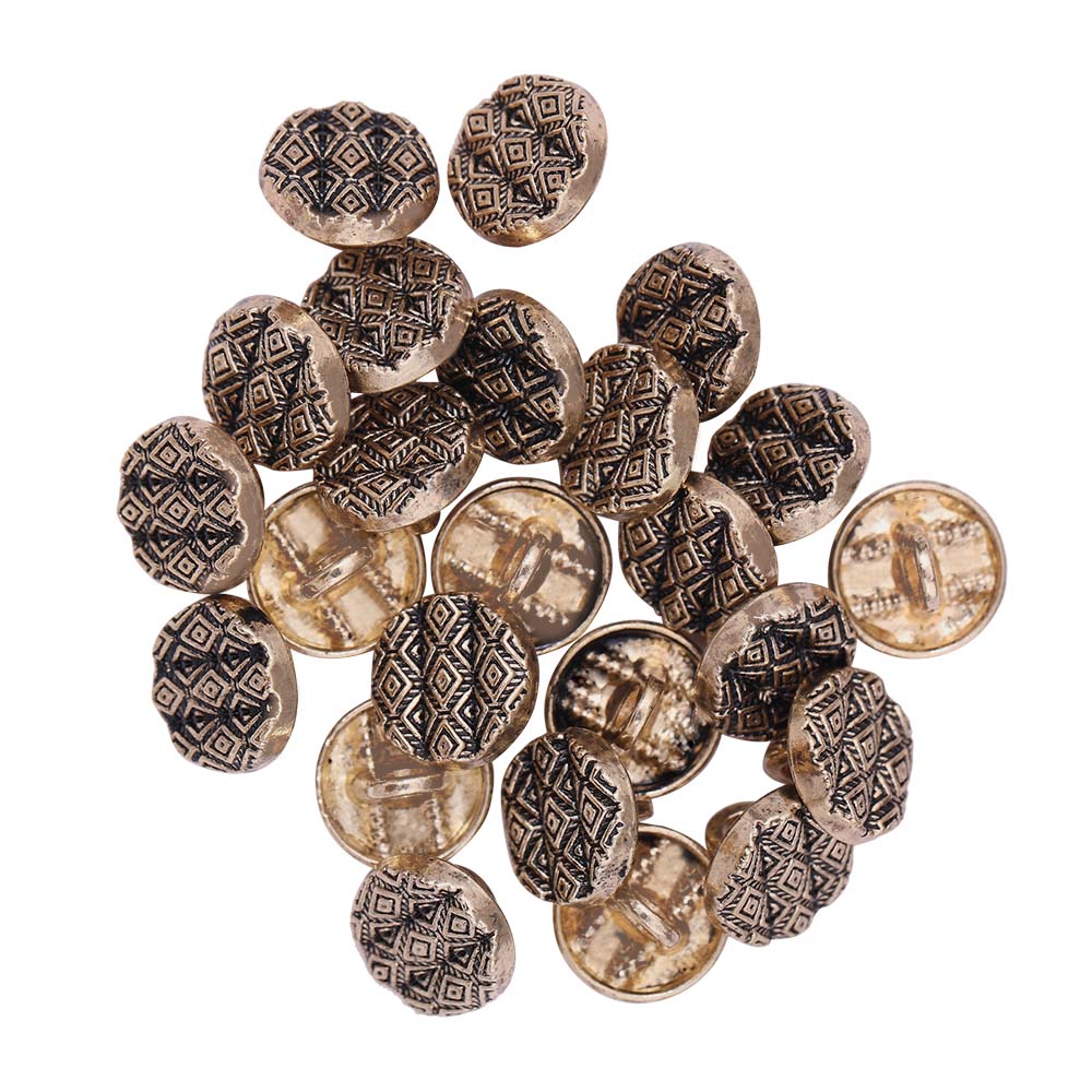 Round Shape Wavy Surface Engraved Design Kurta Metal Buttons