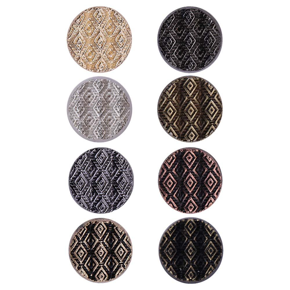Round Shape Wavy Surface Engraved Design Kurta Metal Buttons